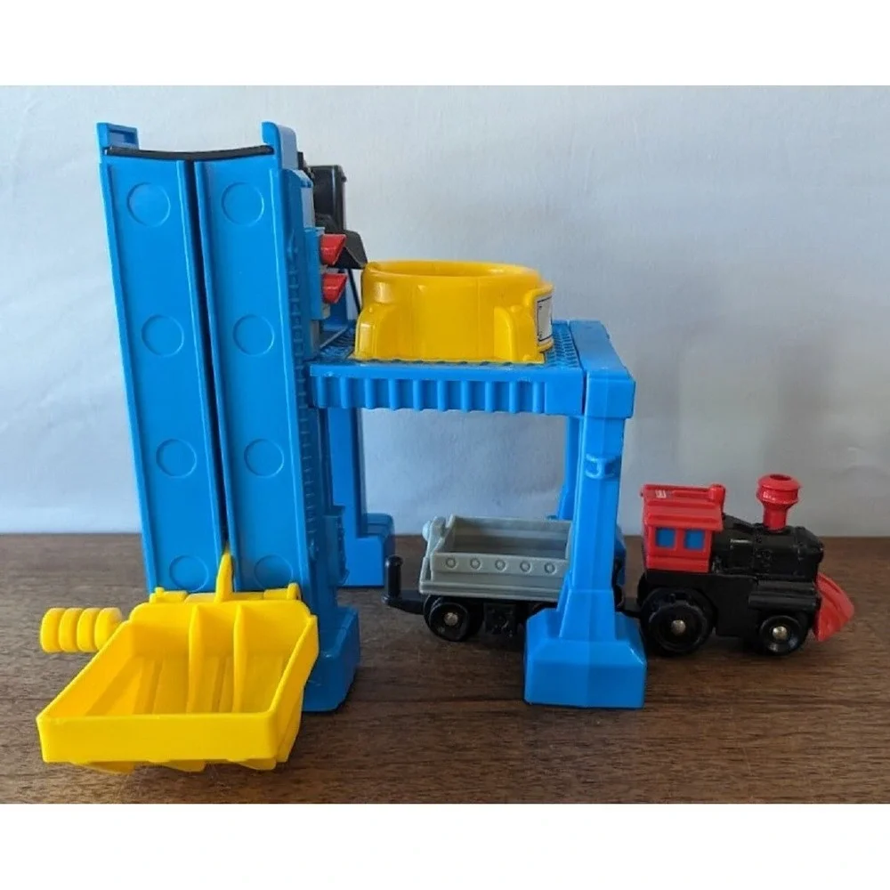 Geotrax B1836 Tracktown Railway Coal Mine Fisher Price As Shown with Two Cars